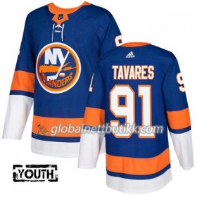 New York Islanders Hockeydrakt John Tavares 91 2017-2018 Blå Adidas Authentic - Barn